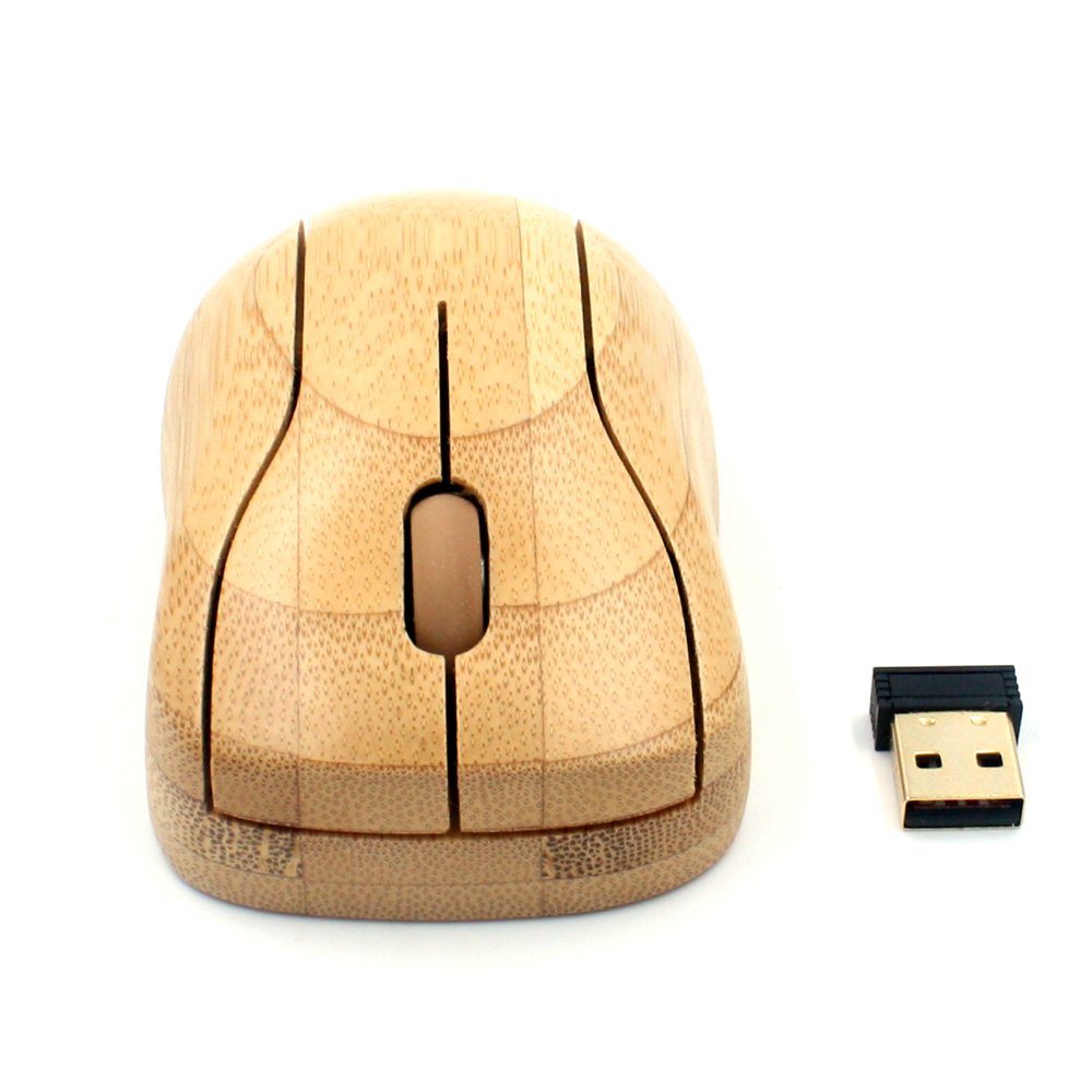 Techase Wireless Mouse MG95 Raton Inalambrico Bamboo 2.4GHz USB Mause Souris Ordinateur Gaming Computer Mouse Souris Sans Fil