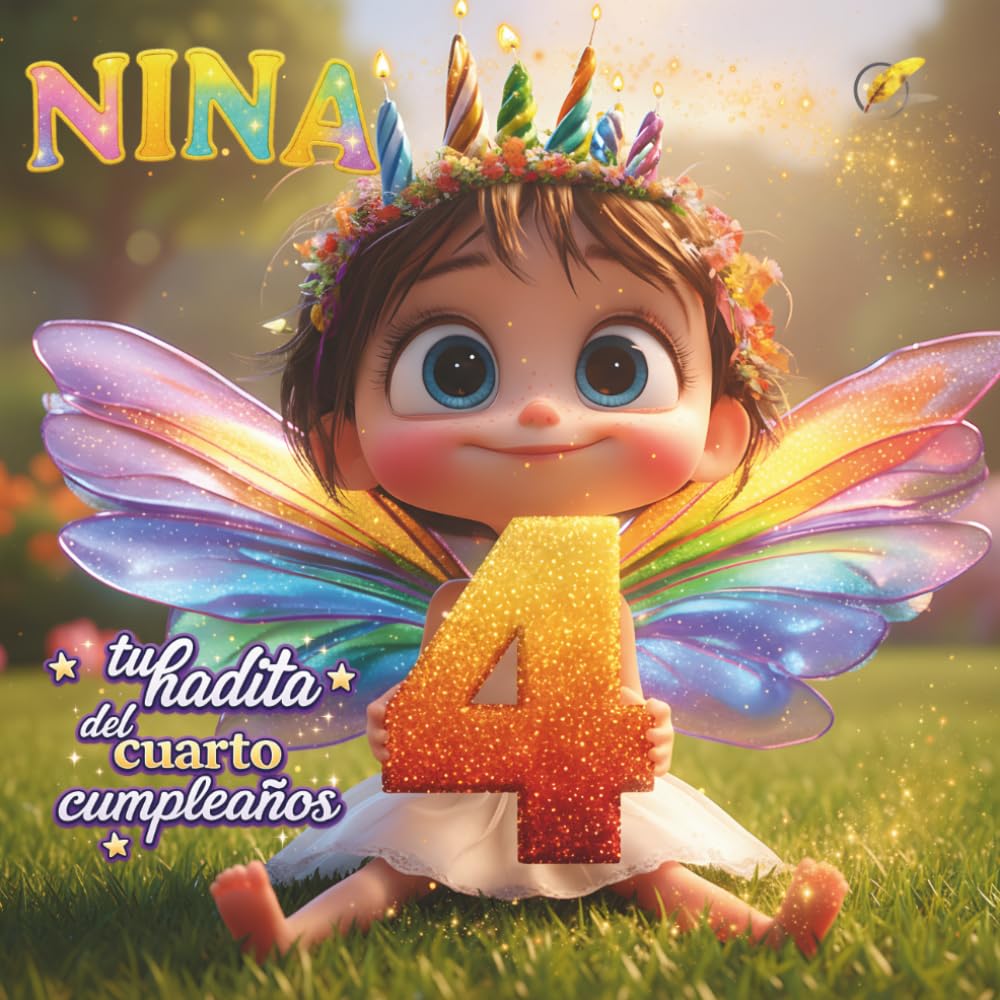 NINA, TU HADITA DEL CUARTO CUMPLEAÑOS: Libro personalizable para niños y niñas de 4 años – Regalo original para el cuarto cumpleaños y recuerdo del cuarto año de vida.