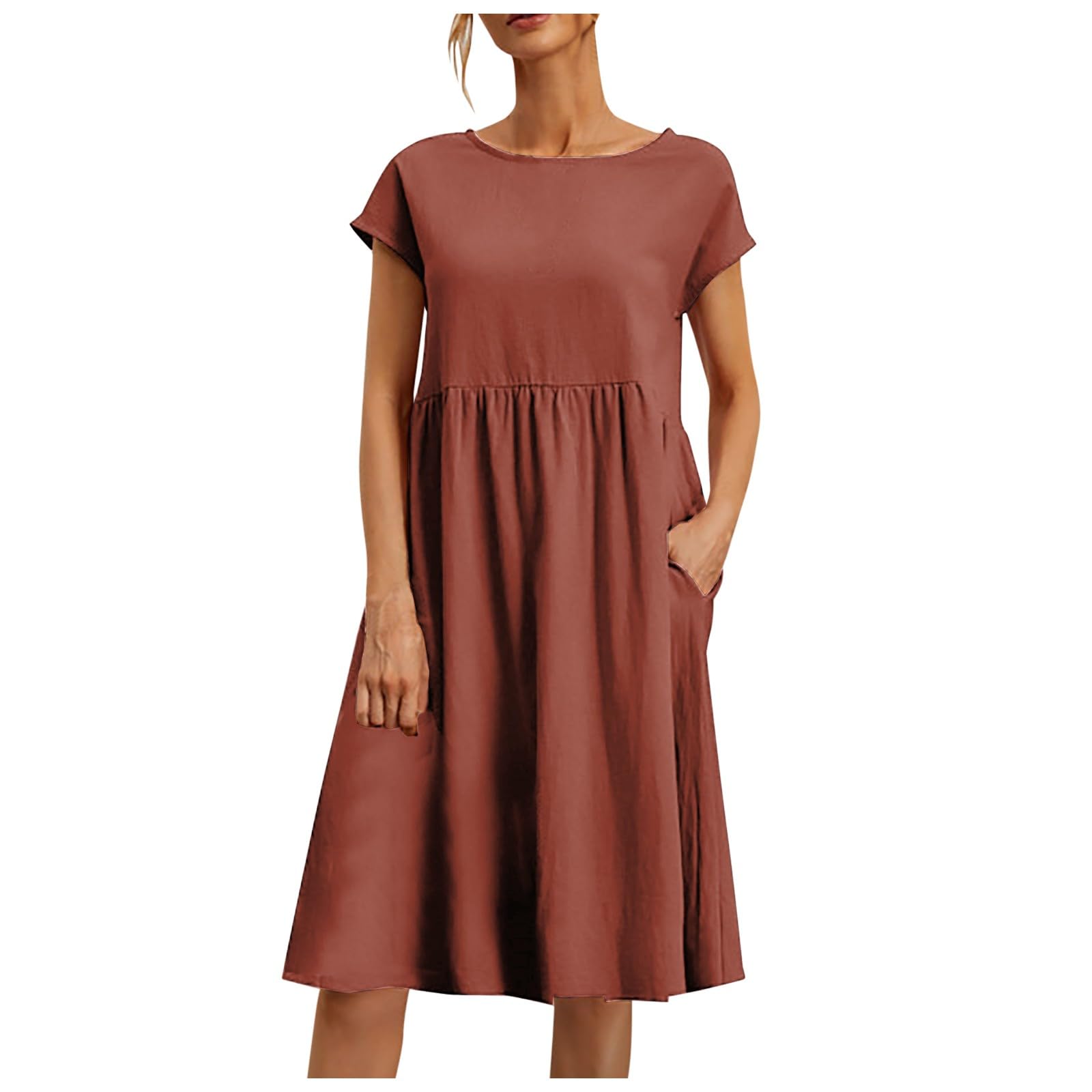 Robe tee-shirt ample en lin premium au tombé fluide unique - 6