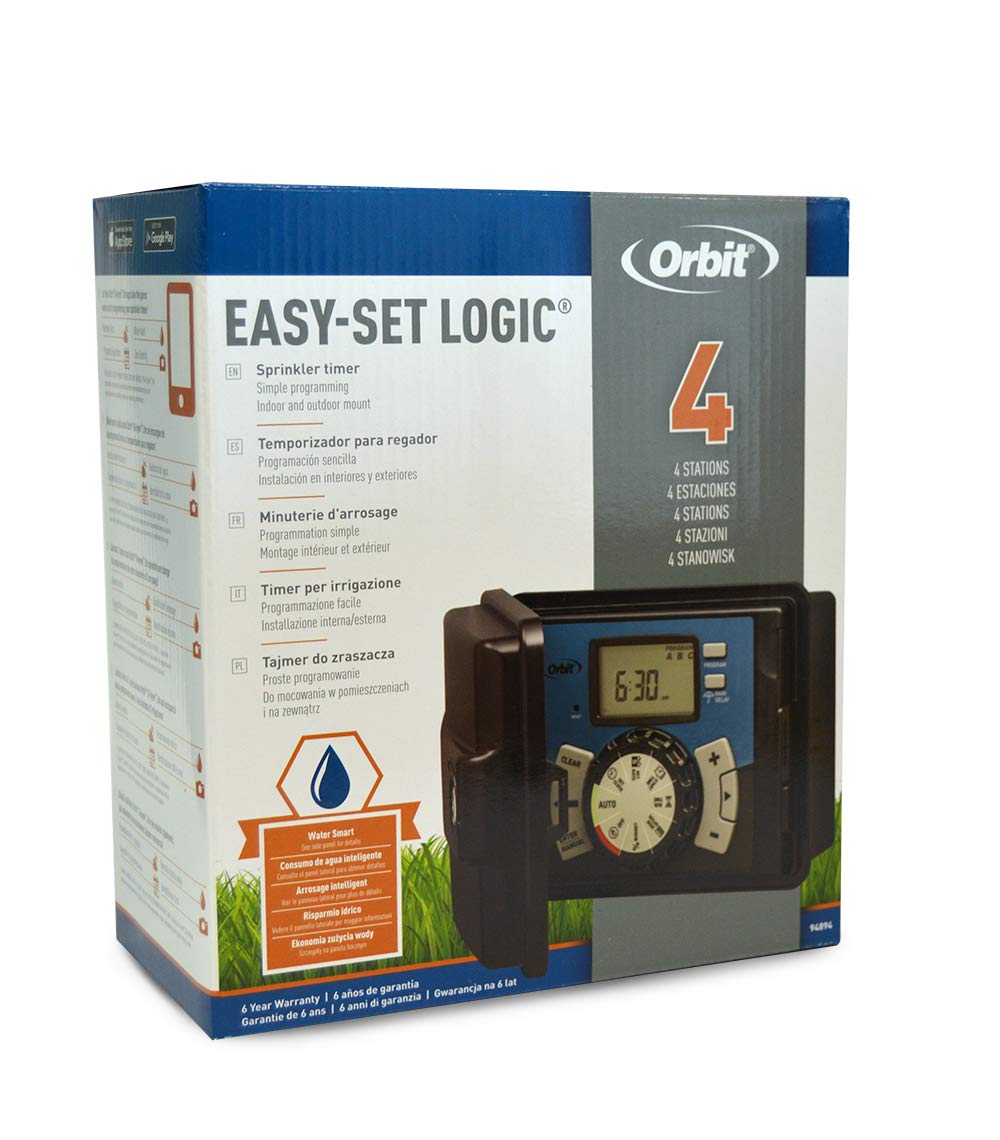Orbit 94894 – Programmatore automatico per sistemi di irrigazione – Esterno, 4 stagioni, linea: Easy-Set Logic