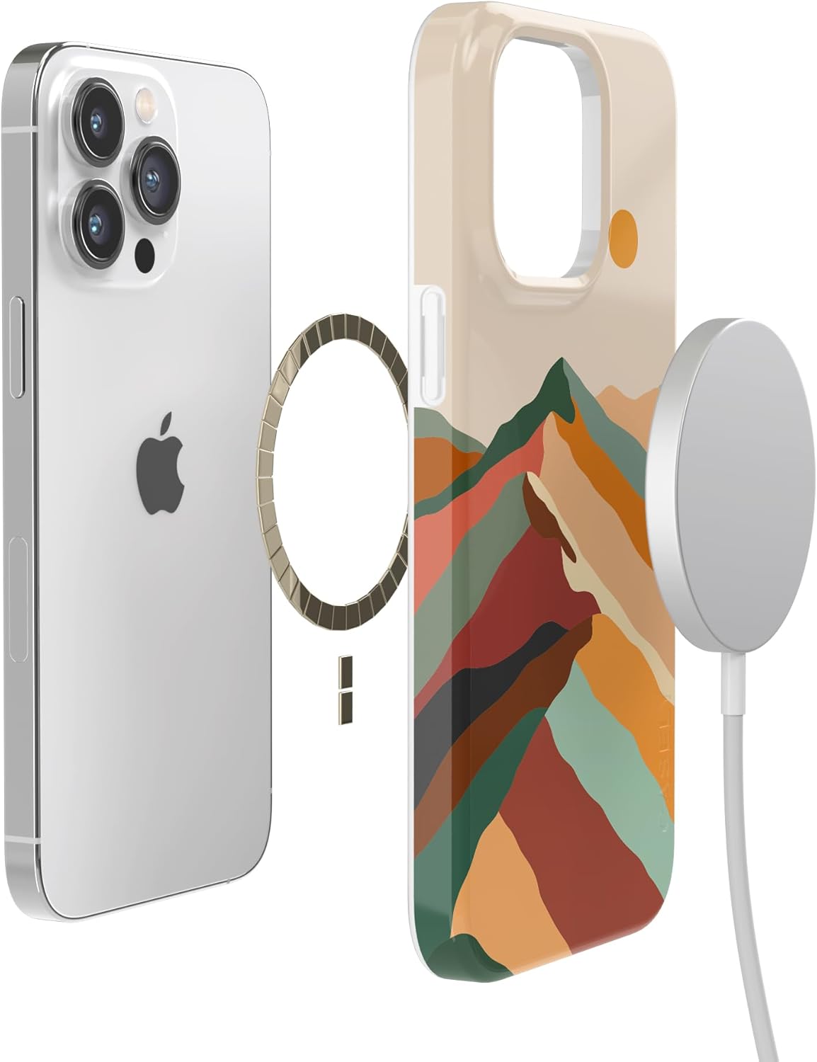 Casely iPhone 14 Pro Max Case | Magic Mountain | Colorblock | Compatible with MagSafe | Classic Ultra Slim Design