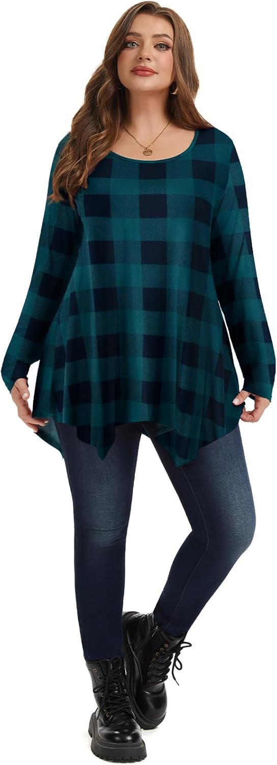 LARACE Womens Long Sleeve Flattering Comfy Tunic Loose Fit Flowy Top - Image 6