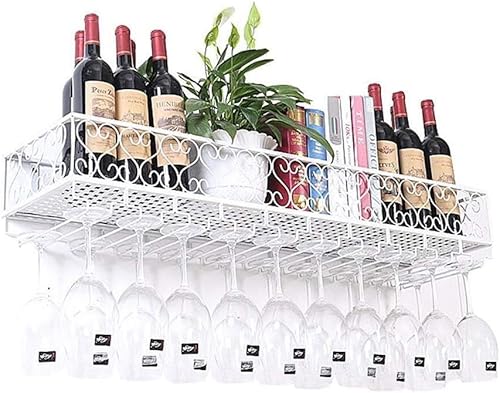 LaseVe Estante de vino, estantes de metal montado en la pared, soporte para botellas de vino, estante de vino montado en la pared Altura ajustable