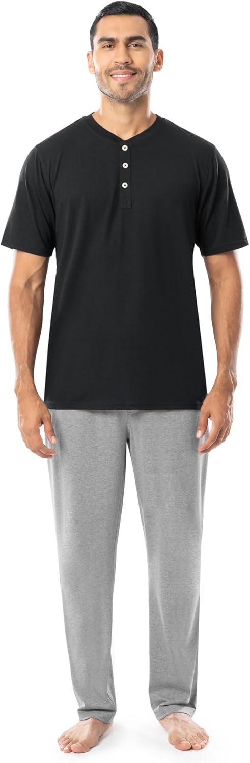 Fruit of the Loom Men's 2-piece Jersey Knit Pajama Set