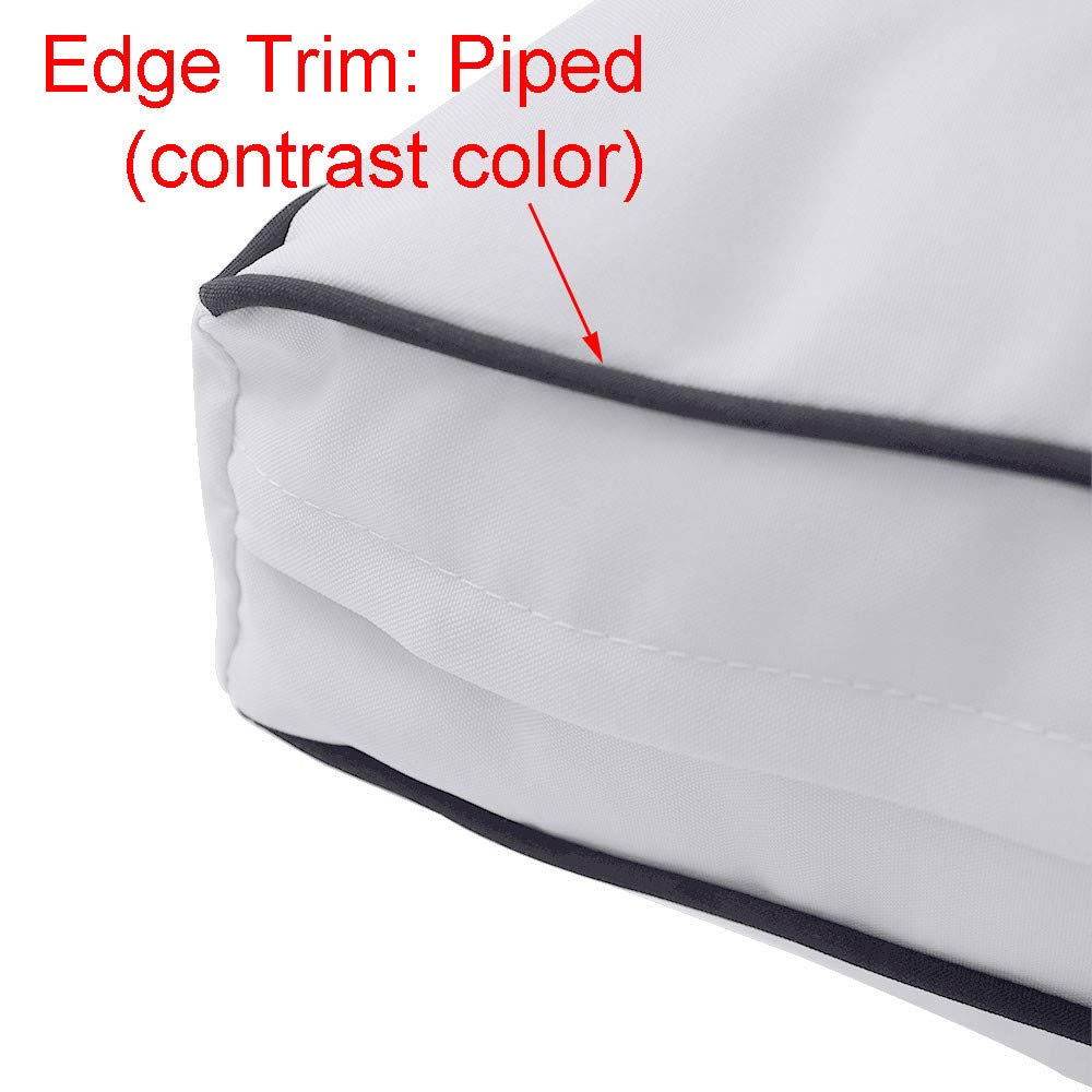 Prolinemax Daybed Mattress & Bolster Cover Set - Twin Size, Water Repellent Polyester, Style 5 With Contrast Trim