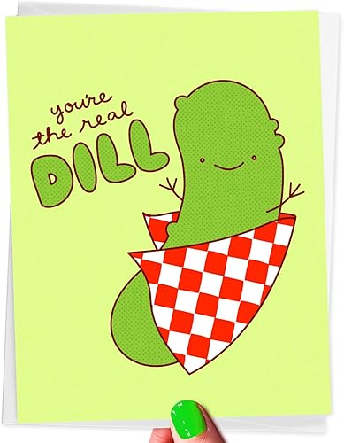 Divertida tarjeta de amor o amistad de pepinillos "You're The Real Dill