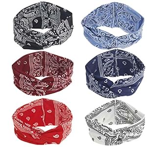 6 Packs Headbands for Women Girls Cotton Knotted Yoga Sport Workout Fashion Hair Bands Headwrap