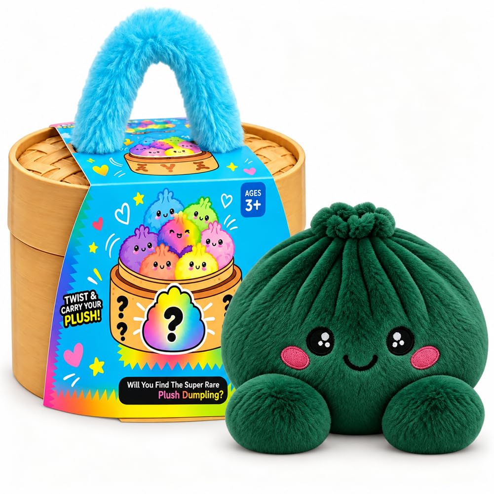 Kouipoie Dumpling Plush Blind Box,Squishy Plush Toy with Steamer Gift Box，I