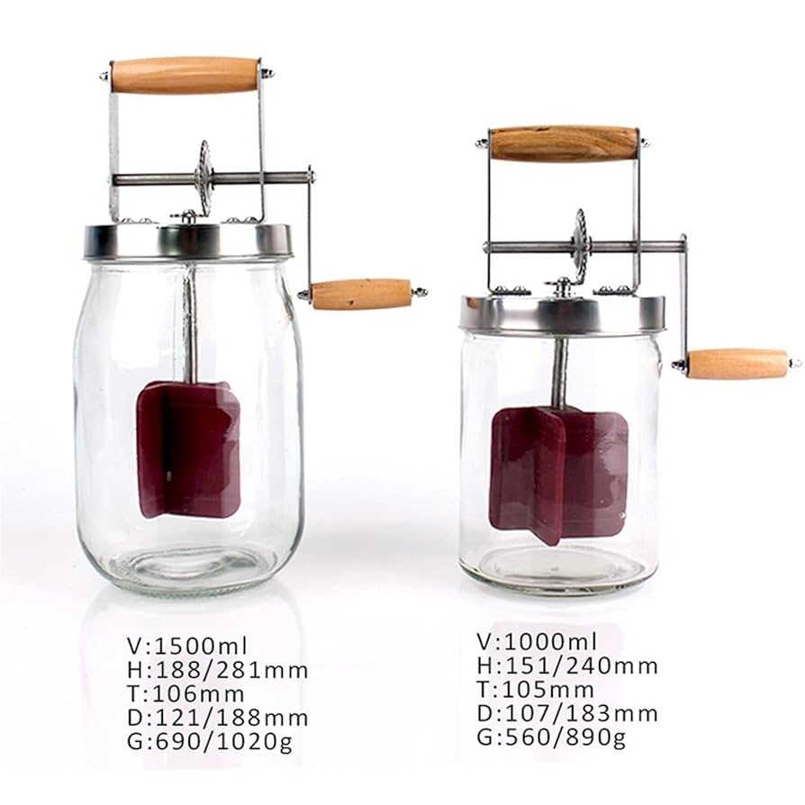 Amazon｜1L/1.5L 手動バターチャーナー、ハンドシェイクギ
