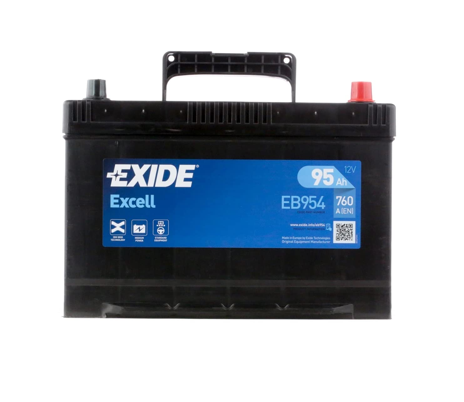 EXIDE Excell EB1004 – 100Ah, 720A EN Autobatterie/Starterbatterie