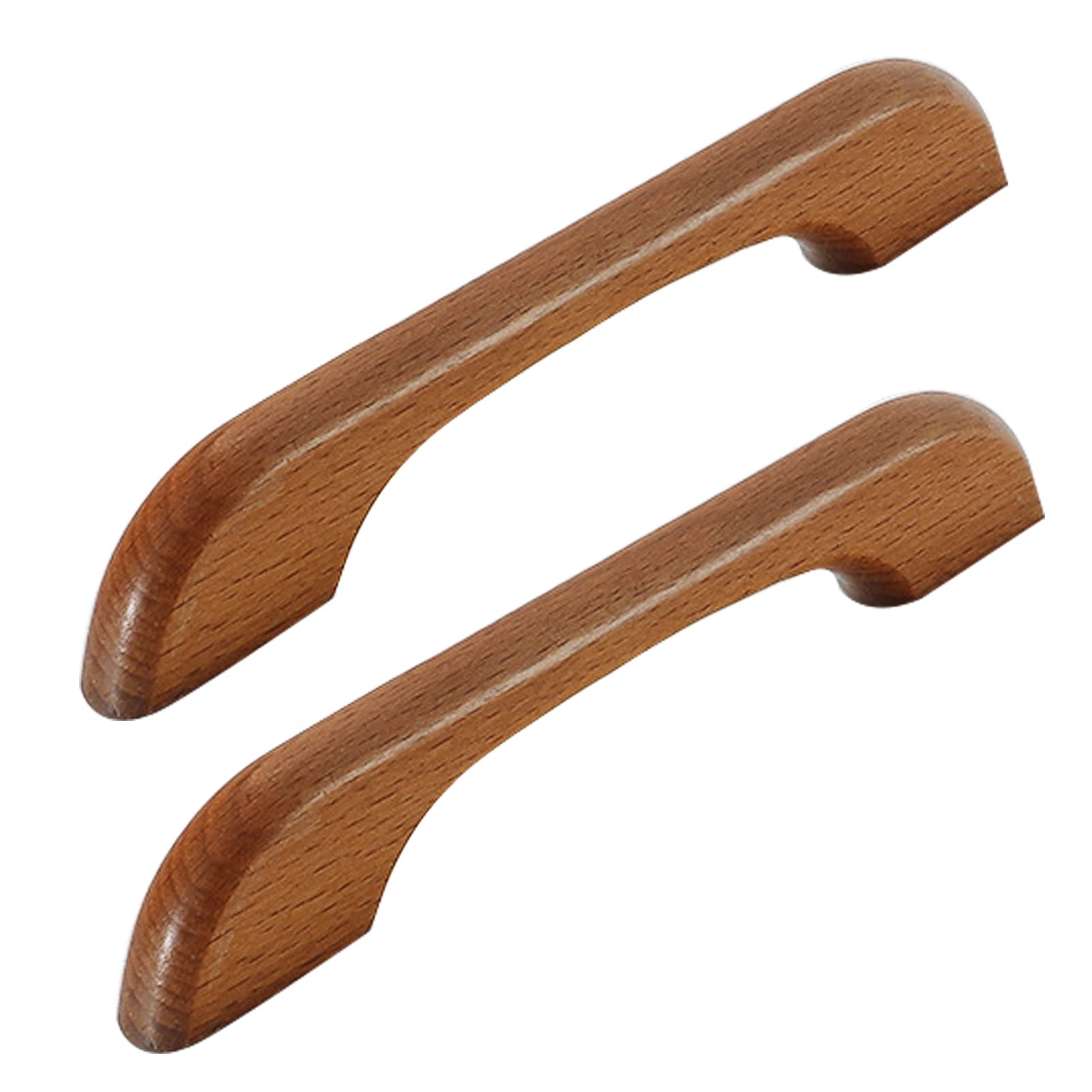 Dswzlqdxb Walnut 2 Pieces Cabinet Handles Beech Wood Bow Pulls Solid Wooden Drawer Pull Furniture Hardware For Cupboard Shoe Cabinet Knobs,Dressers,Decoration,Door Levers Door Ring (Hole Distance 96Mm,)