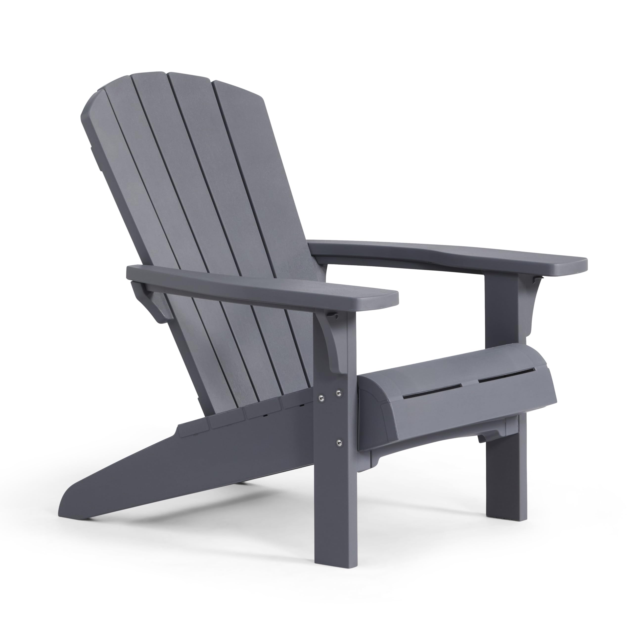 Keter Troy Adirondack Garden Chair โ Grey | Outdoor Wood-Effect Chair | Weatherproof, Durable & Maintenance-Free | Comfortable Deep Seat | Lightweight, Easy Assembly | 160kg Load Capacity