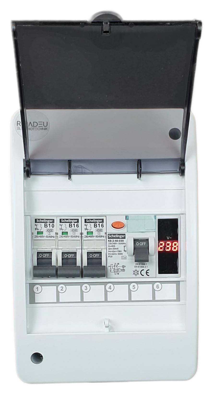 Klein Schakelbord Met Geïntegreerde Vermogenschakelaar - B16A Type A Met Aardlekschakelaar 30ma Ip42 Elektriciteitskast