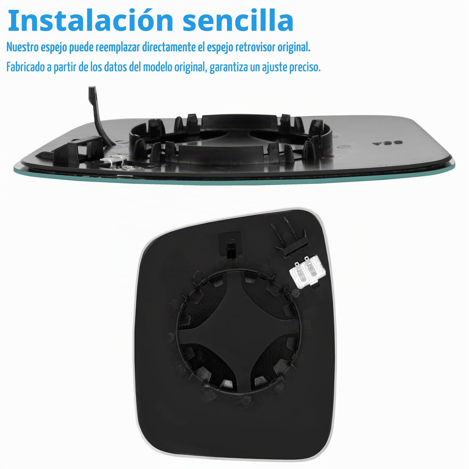 Mingke Cristal Espejo Retrovisor Derecho para Citroen Nemo Fiat Fiorino Qubo Peugeot Bipper 2008-2020 Retrovisor Exterior Calefactable Ajustable