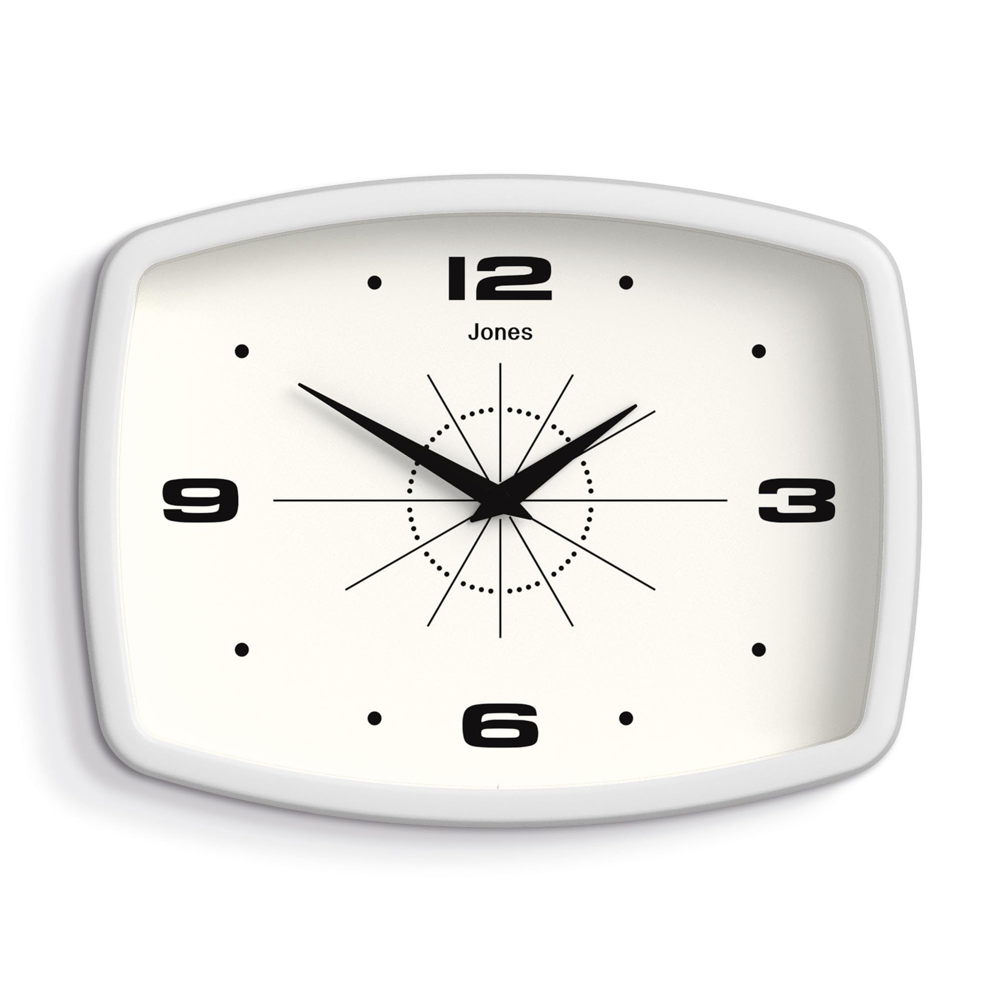 Jones Clocks® Movie wall clock, White, 19.5 x 25.5 x 4.5 cm
