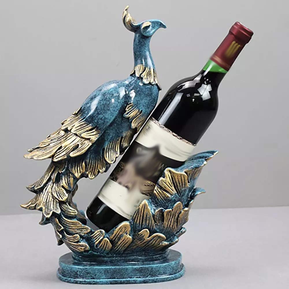 Golden Blue Phoenix Weinregal, Flaschenhalter, Champagnerständer, Barregal, Bieraufbewahrung, Wohnzimmer, Inneneinrichtung, Kunsthandwerk (blau)