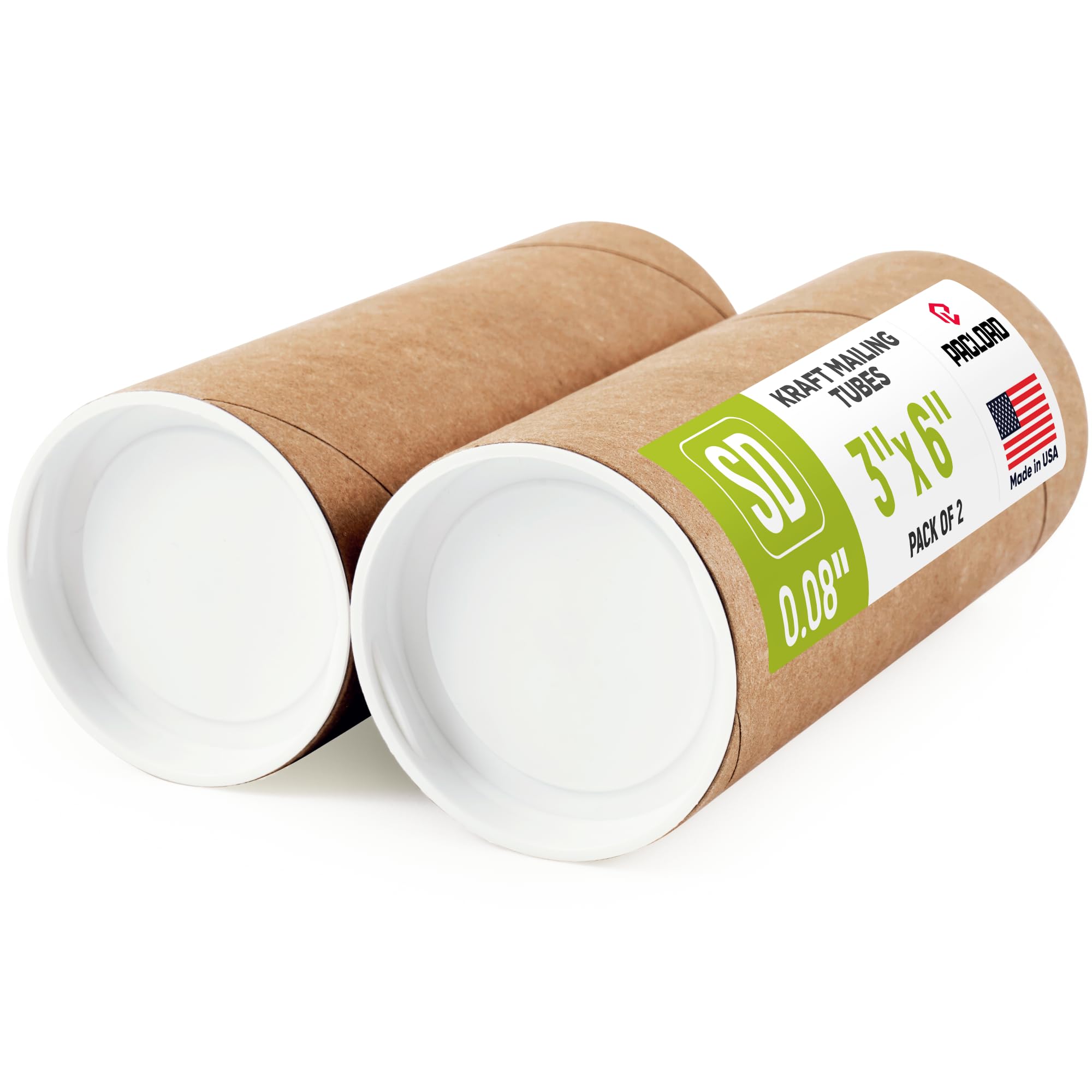 Versandrollen aus verstärktem Kraftpapier, 7,6 x 15,2 cm, 2 Röhren mit je 2 Kappen, USPS-zugelassene Posterröhre, hergestellt in den USA, Kartonröhre für Versand und Aufbewahrung von Postern, Drucken,