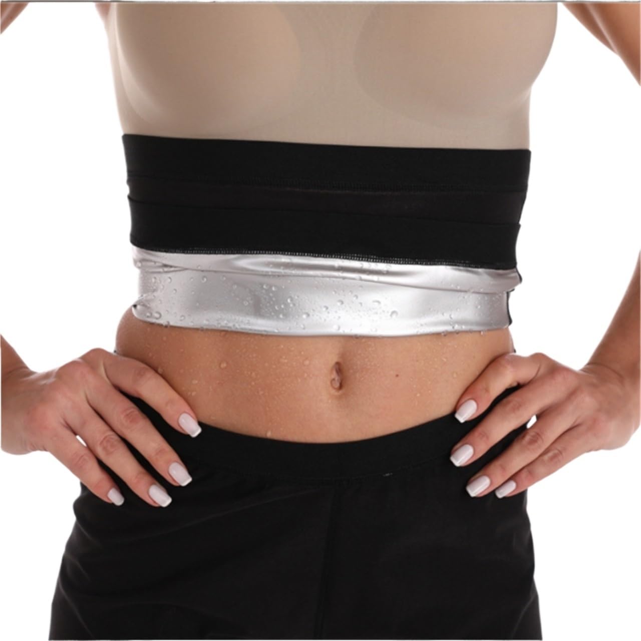 Fascia Lombare Fascia for La Pancia for L'allenamento della Vita Che Assorbe Il Sudore for Fitness delle Donne Rinforzo Schiena(Blue,Silver,L/XL)