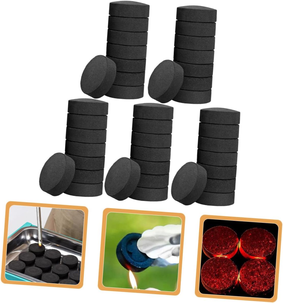 70pcs Multifunctional Fire Charcoals BBQ Charcoal Tablets for Outdoor Survival Camping Grill Hiking for Outdoor Lovers