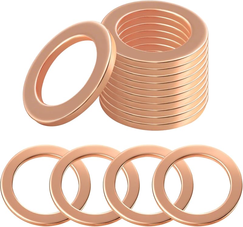 Junta de cobre para bujão de óleo Surosha 14 mm x 20 mm – Kit com 15 unidades