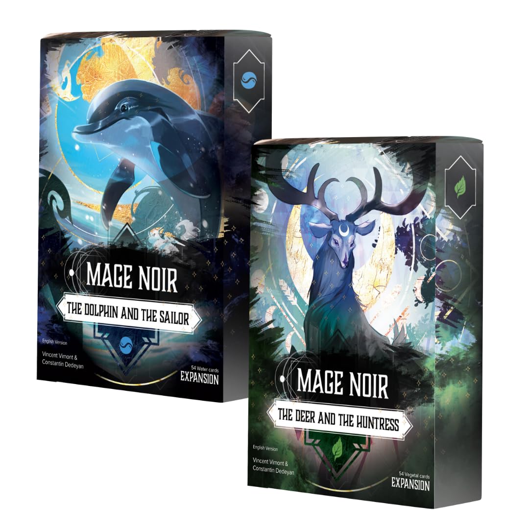 Mage Noir, Expansion, Dolphin and Deer Bundle, Strategy Card Battle Game for 2 Players, Board Game for Ages 14 and Up
