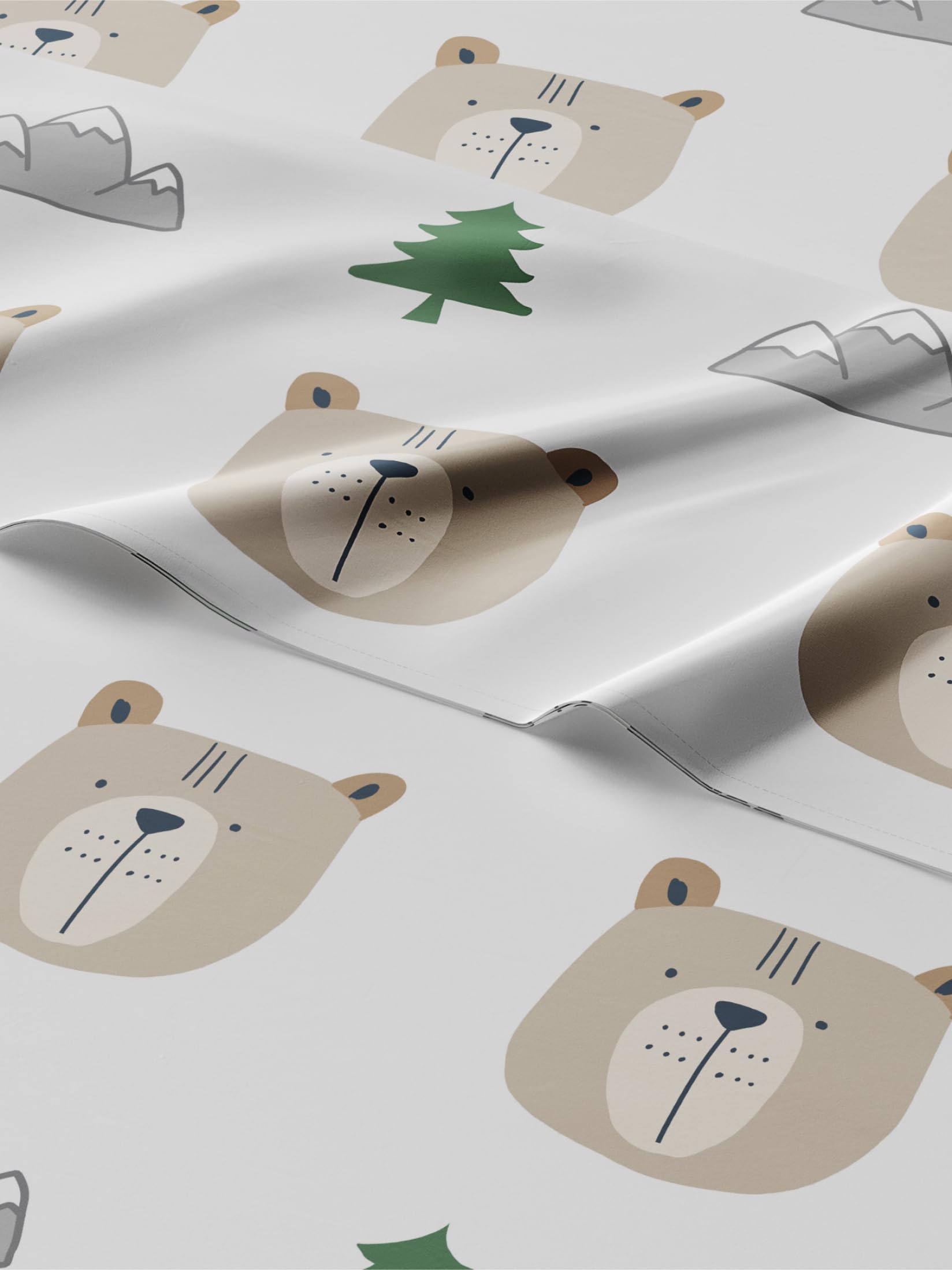 Kids Full Size Cute Bear Bed Sheets - 4 Piece Kids Cute Bear Sheet Set