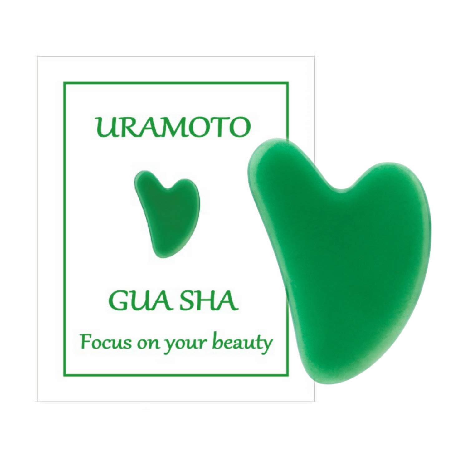 Mothers Day Gifts Gua Sha Facial Tool, 100% Natural Jade Stone Guasha Board for SPA Acupuncture Therapy Trigger Point Treatment, Gua Sha Sc Massage Tool (Green)