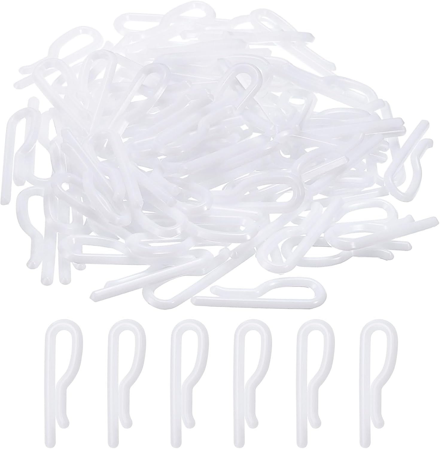 uxcell 100Pcs Durable Plastic Alligator Clips, 1.42" White U Shape Shirt Clip Clothespins for Folding Ties, Pants, Socks, Garments