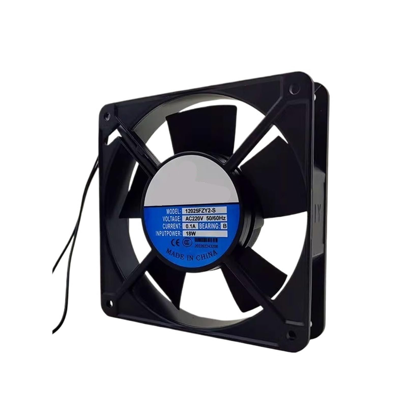 Ventilateur de refroidissement compact 12025FZY2-S AC 220V a haut debit d'air