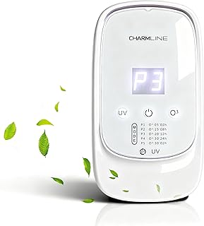 Charmline purificador de aire con ozono e iones negativos, eliminador de olores, generador de ozono para hogar para baño, cocina, humo, mascotas y formaldehído, con compartimento para aroma