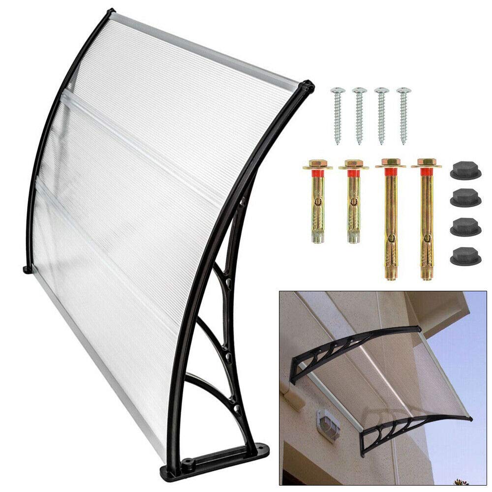 zadaszenie drzwi wejściowych, zadaszenie jednospadowe, zadaszenie drzwi, tworzywo sztuczne, listwy aluminiowe, ochrona przed warunkami atmosferycznymi (150 cm)