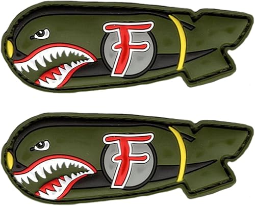 2 piezas de AliPlus Military Fan Collection Series Tactical Morale Patch Parche de PVC con parte trasera (F-Bomb)