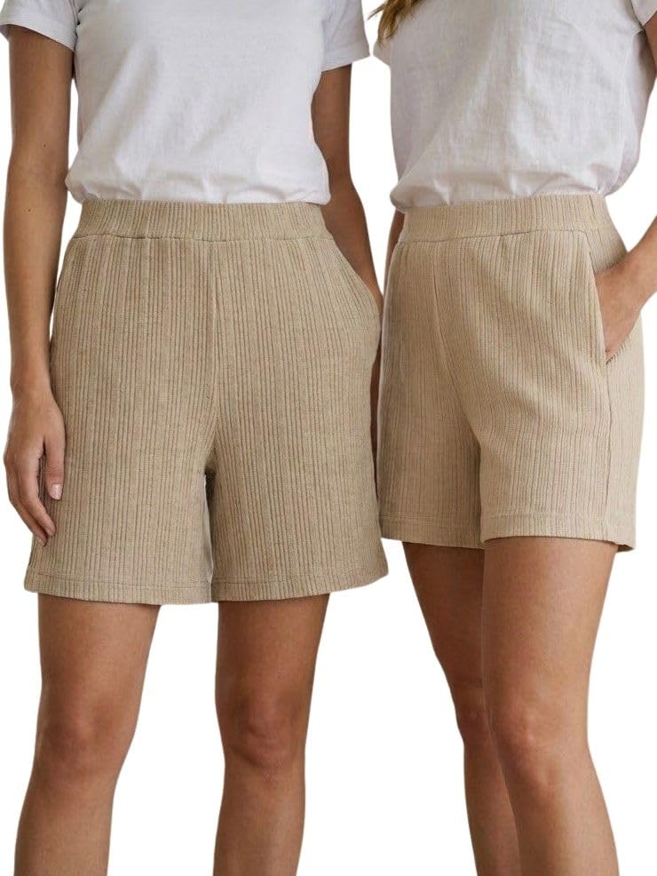 hang n hold Women Shorts Combo Pack of 2 | Striped Shorts | Casual wear | Regular fit | Knee Length Women Shorts-picture-47