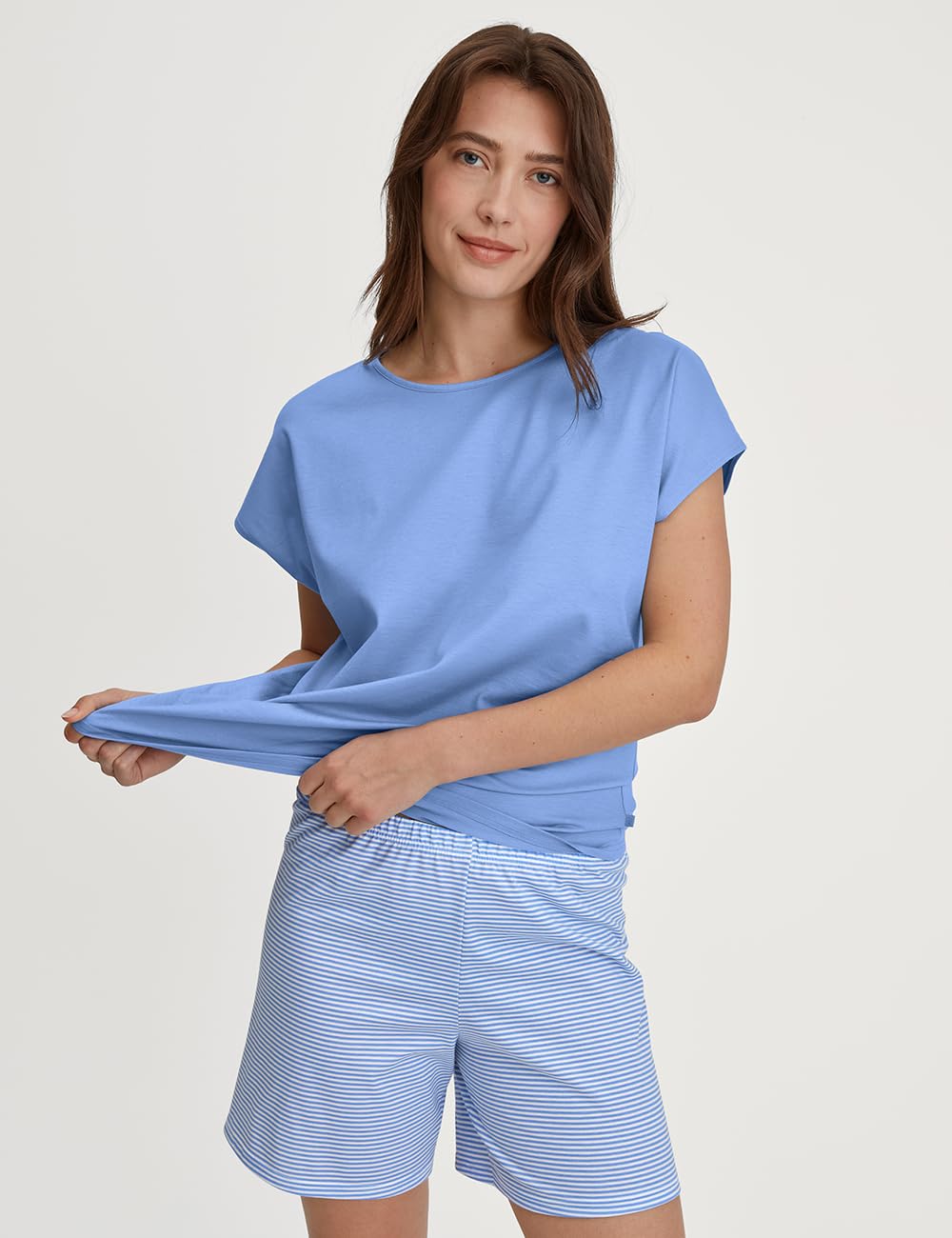 CALIDA Lovely Nights Kurz-Pyjama Damen | Schlafanzug aus 100% Baumwolle, hautfreundlich, weich, pflegeleicht