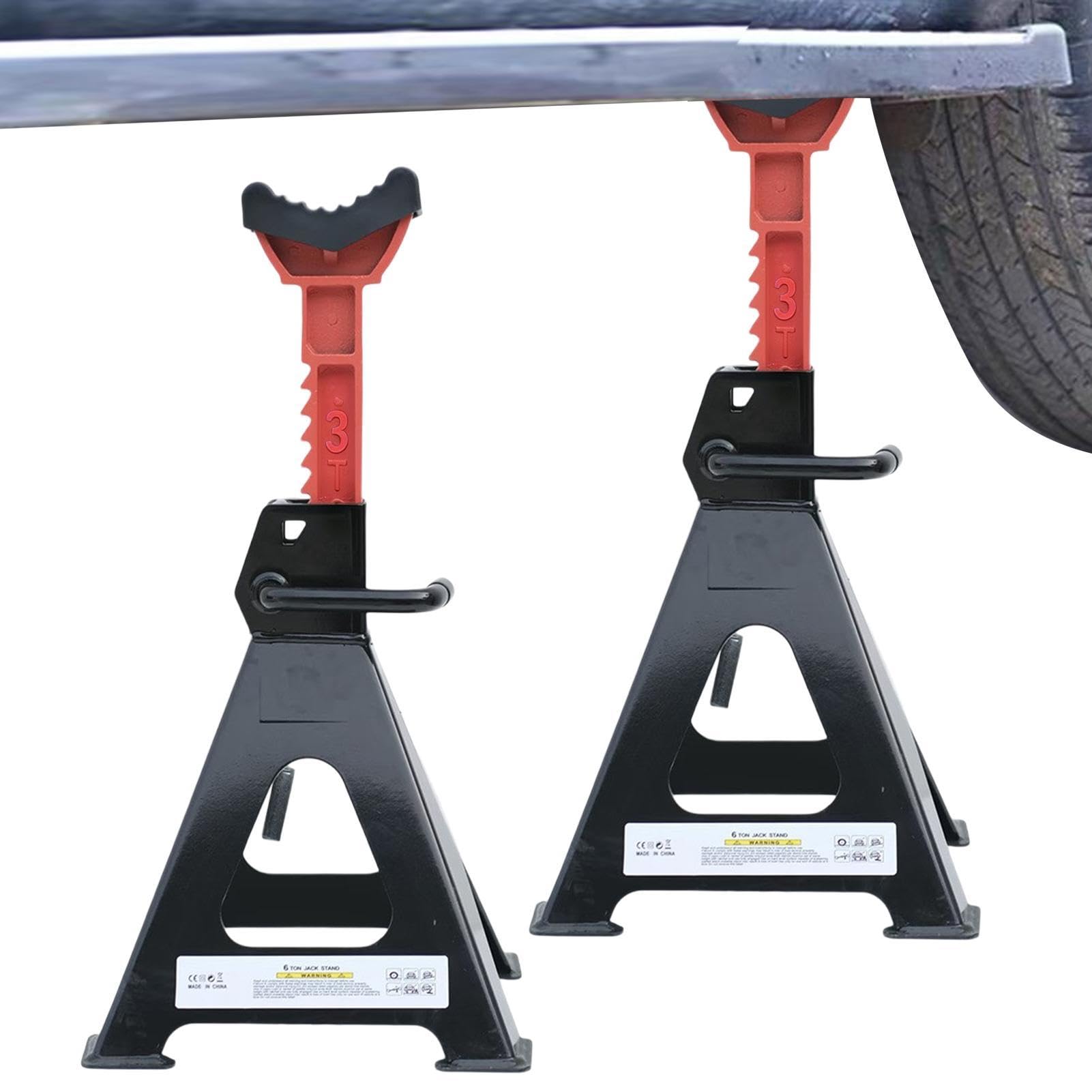 Chandelle Voiture 3 Tonnes/6 Tonnes Chandelle Réglable en Hauteur Robuste