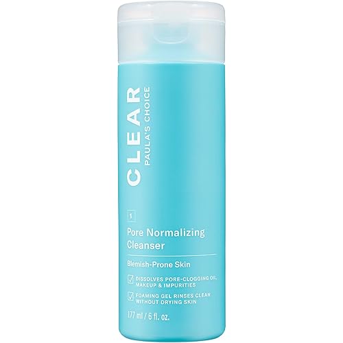 Paula's Choice CLEAR Pore Normalizing Cleanser, Salicylic Acid Acne Face Wash, Redness & Blackheads, 6 Ounce