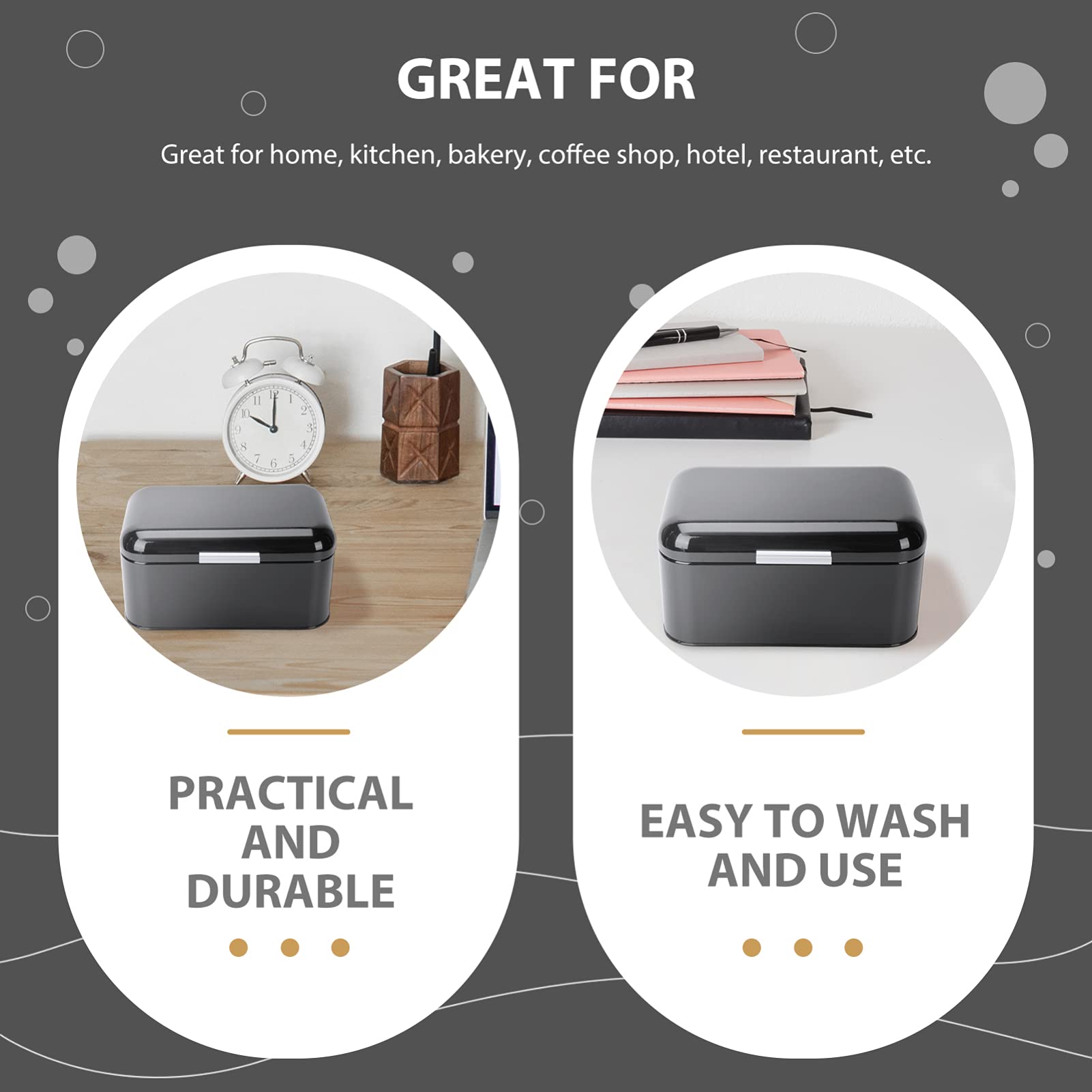 ABOOFAN Tarro De Almacenamiento Tipo Caja De Pan Metálica Para Cocina Organizador De Pan