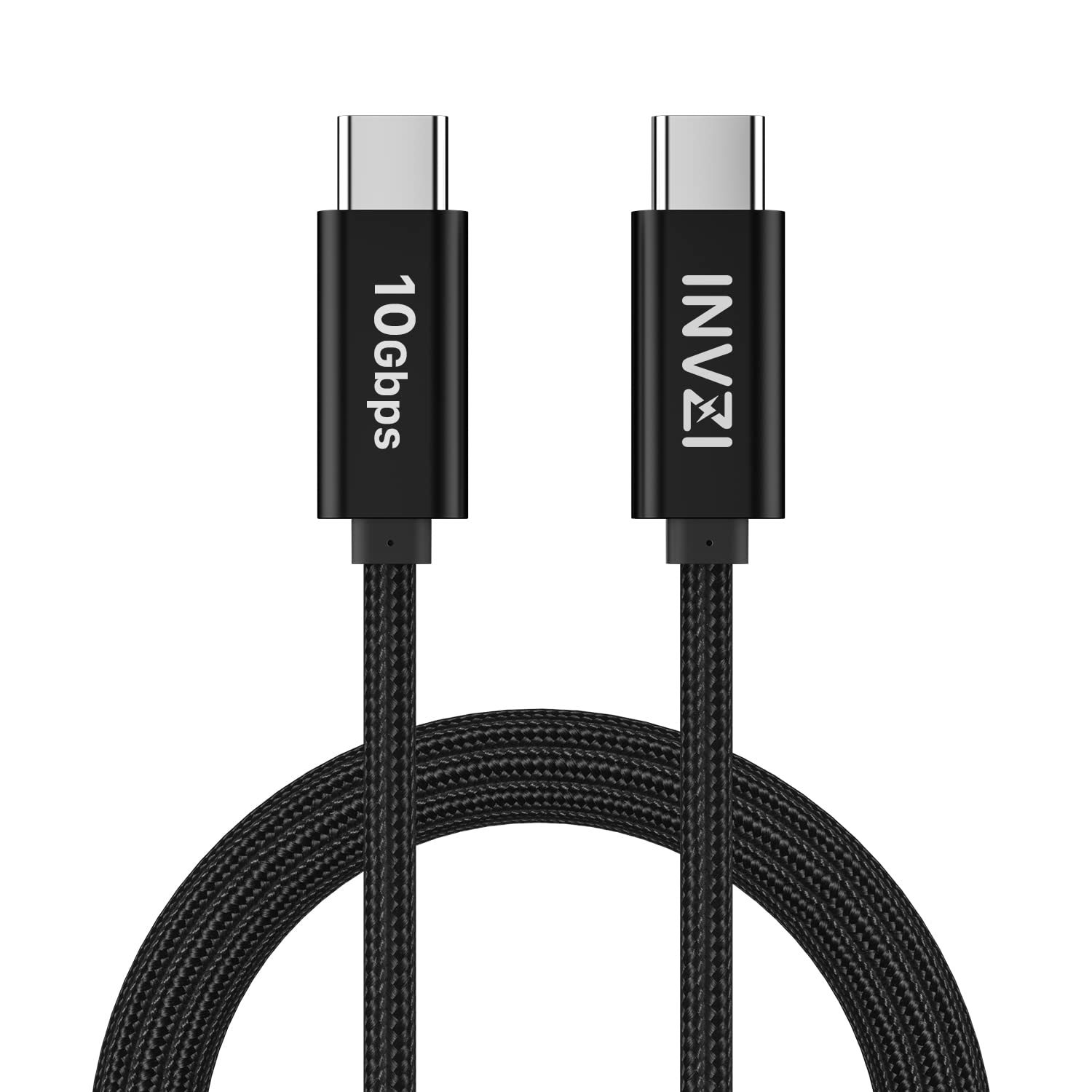 INVZI USB C to C Cable 100W 6.6ft, USB 3.1 Gen 2 Type C Cable 10Gbps Data Transfer for 4K@60Hz Video Output, PD 5A Fast Charging Nylon Braided Cord for MacBook Pro, iPad Pro, Switch, Oculus, XPS