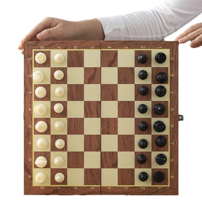 echiquier Jeu d'échecs magnétique Pliable en Bois, Plateau de Jeu intérieur for Le Rangement, for Adultes, Enfants et débutants, idéal for Les Voyages et Les Cadeaux echecs Jeu(39 * 39CM)