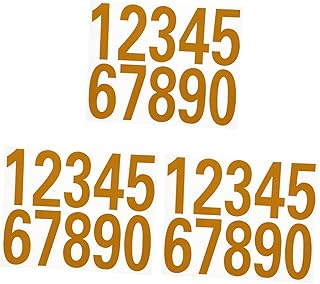OSALADI 3 Sets Digital Stickers Front Door Signs Stickers Metal Mailbox Reflective Modern House Numbers Mailbox Numbers The Pet Yellow House Number Decal Mailbox Number Decal