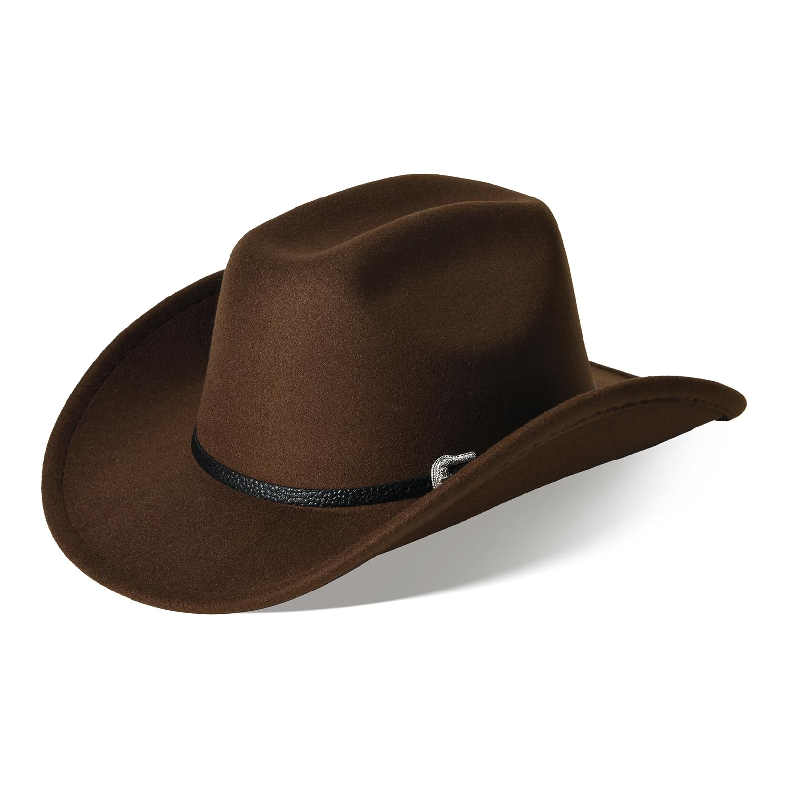 Willheoy Unisex Cowboyhut Schwarz Herren Cowgirl Kostüm Damen mit Band Werternhut Cowboyhut Fasching