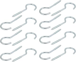 Aexit 27mm Opening Home Hardware Width 120mm Length Zinc Plated Self-Tapping Cup Screw Hook 15pcs Model:88as519qo471