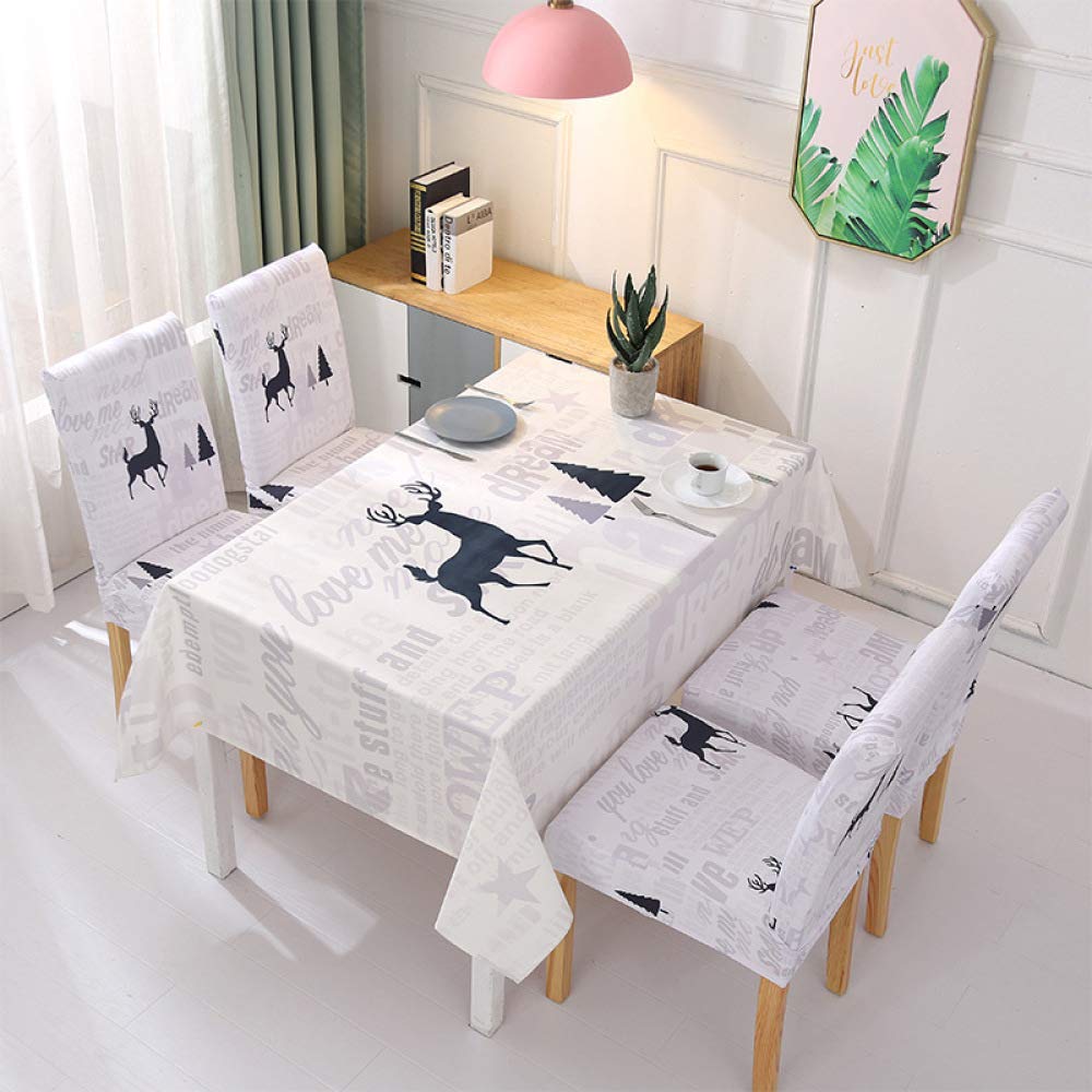 Nappe rectangulaire élégante Letterdeer avec housses de chaise de qualité