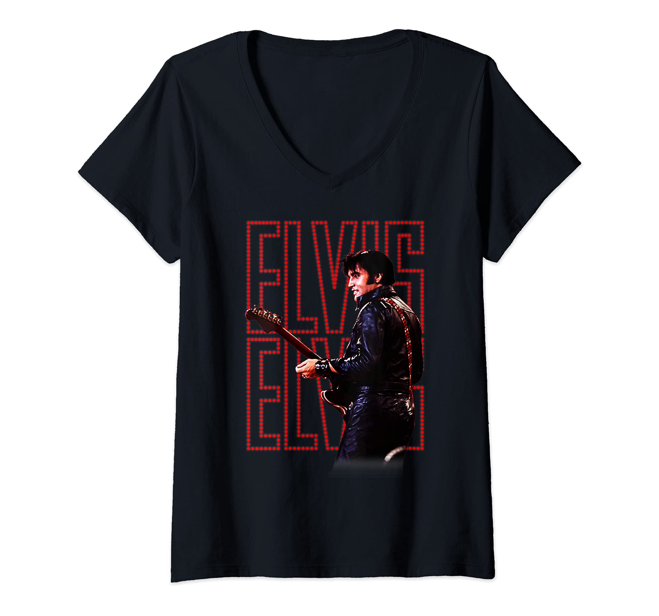 ELVIS PRESLEYWomens Elvis Presley Official 68 Comeback Special V-Neck T-ShirtOEKO-TEX STANDARD 100