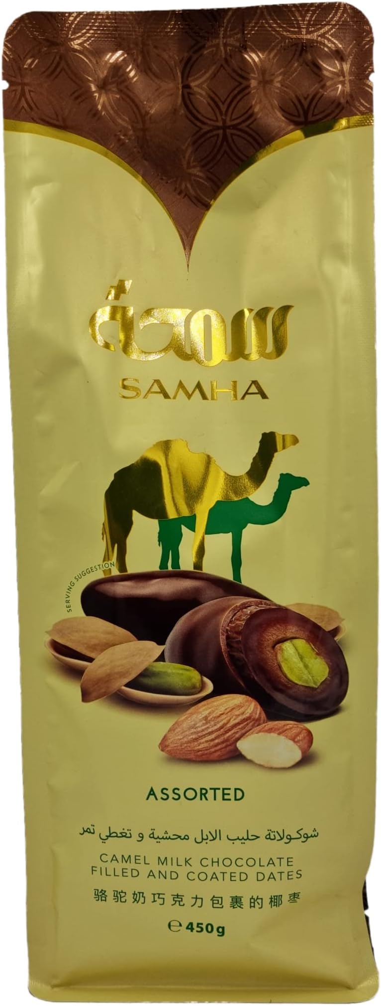 Camel Milk Chocolate Covered Nut Dates Assorted (Dark Chocolate Almonds & Milk Chocolate Pistachio, 450gm) | Perfect for Ramadan, Valentine's Back to School Snacks
