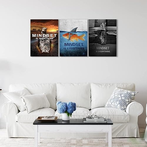 Miniatura 9 de Pósteres motivacionales inspiradores de arte de pared, 3 paneles, puesta de sol, océano, playa, paisaje, decoración de pared, salida del sol,