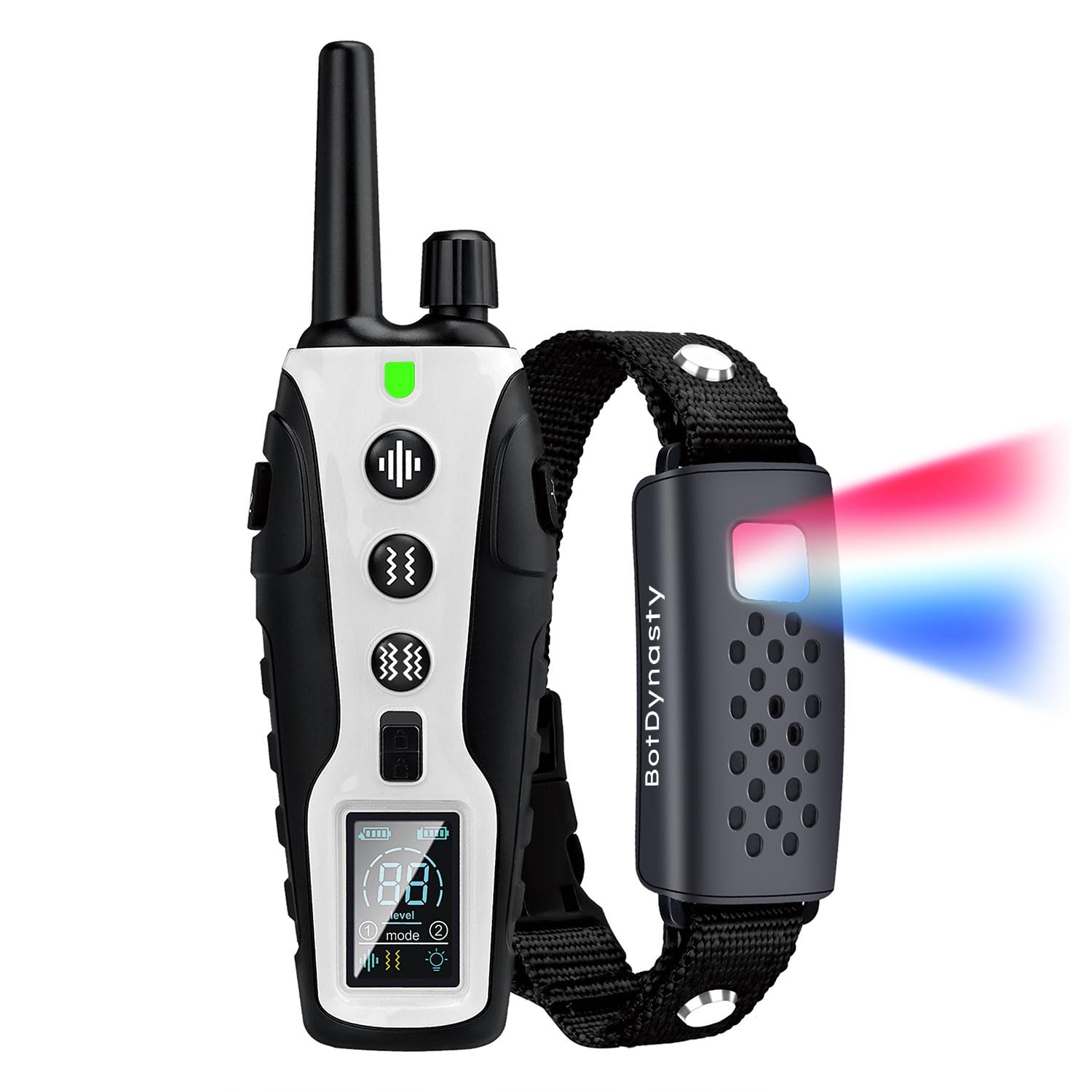 BotDynasty Humane Anti Bark Collar for Dogs, No Shock, Adjustable Sound & Vibration, Short-Session Training, Waterproof