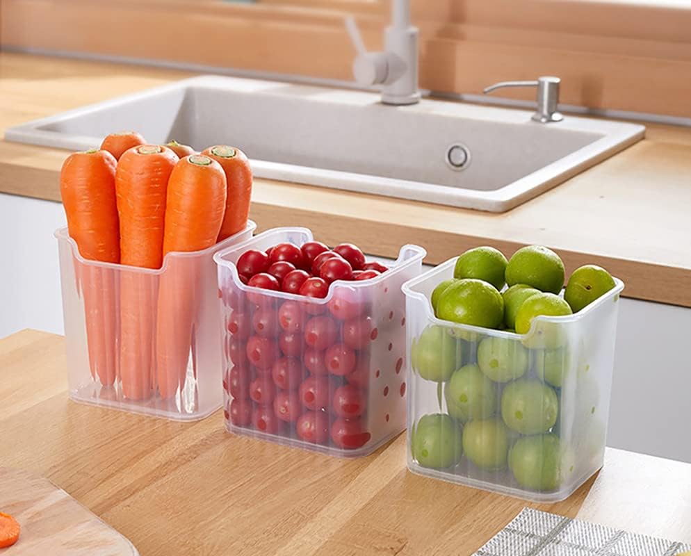 Image of fridge storage boxes multipurpose containers for storage Space-saving Refrigerator Side Door Organizer for fridge kitchen Fruits, Vegetables Storage Containers- transparent (8)