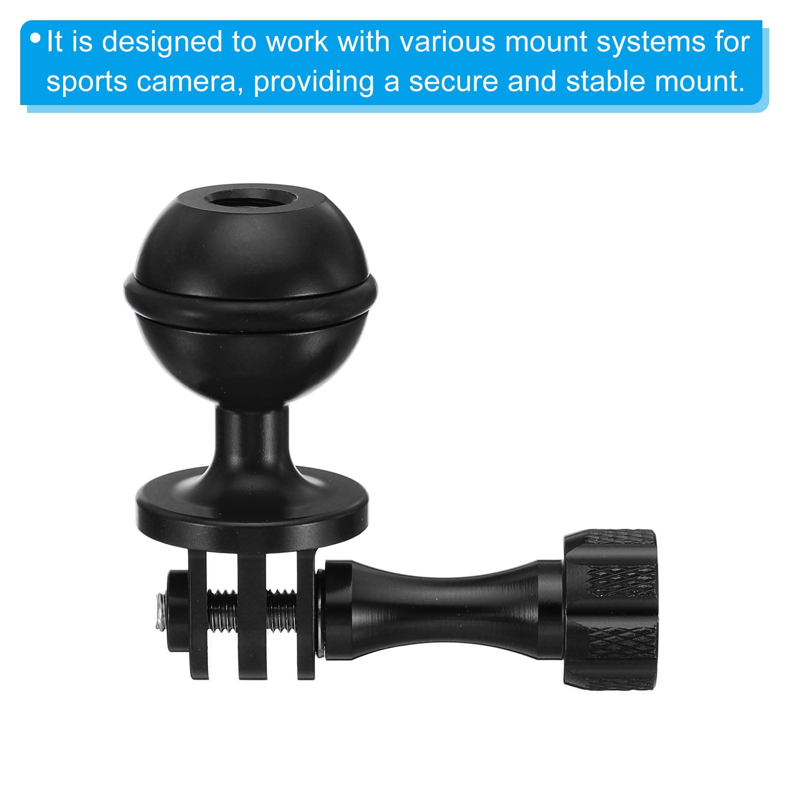PATIKIL Action Camera Ball Mount Adapter, 1 Set Rotating Ball Head Mount for Sports Camera Style 2, Black - Image 4