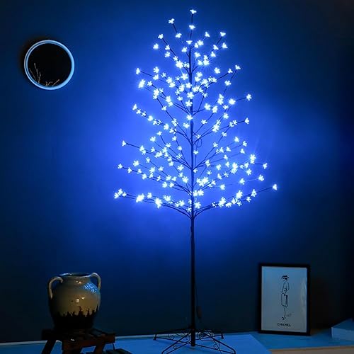 Miniatura 9 de Sakura - Luces de árbol bonsái de 6.5 pies, funciona con enchufe, 208 luces LED artificiales para dormitorio, decoración del hogar, habitación